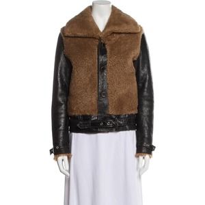 Sonia Rykiel Faux Fur Reversible Moto Jacket